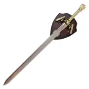Gold Steam Punk Legend Of Zelda Master Sword Triforce on blade & wooden plaque