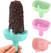Silicone Popsicle Holders for Kids, 4 Pack Reusable Drip-Free Ice Pop Stick Hold