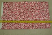 18" Long, White Floral on Red Quilt Fabric, Textile Arts & Film, C2523