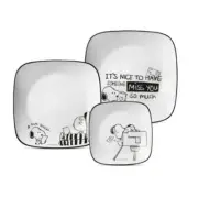 CORELLE x Peanuts Snoopy & Charlie Edition Square Plate 3P Set