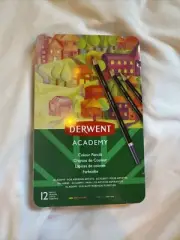 Derwent Academy Colouring Pencils in Metal Tin Pack of 12 (M)