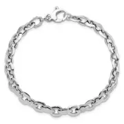 14K White Gold Link Chain Bracelet