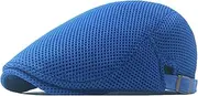 [HIQIU] Unisex Peaked Cap Beret Hat Men's Breathable Mesh Flat Cap Men's Summer Gatsby Newsboy Beret Cap Flat Cap Men's Summer Hat Sports Hat Adjustable 55 cm - 60 cm