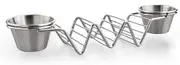 Daseeme Taco Stand Up Holders Stylish Stainless Steel Taco Holder Stand with 2 Salad Cups 1 Set