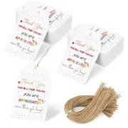PCS Thank You Gift Tags, Paper Gift Tags with String Colorful Hanging Label 80