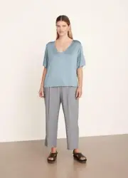 VINCE Flutter Sleeve V Neck Top Blue Size Medium