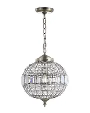 JONATHAN Y Georgina 12in CrystalMetal LED Chandelier Pendant