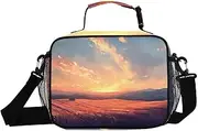 Landscape Sunrise Sky Insulated Lunch Box for Women Men - Ideal for Work, Picnics - Includes Adjustable Shoulder Strap
