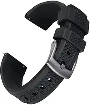[FSARTVBF] Black Diving Watch Straps 20mm 22mm Sliding Locking Quick Release Fluorine Rubber Watch Bands Waterproof For Men Women