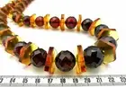 86.2gr Genuine Baltic Amber Faceted Necklace (not pressed)