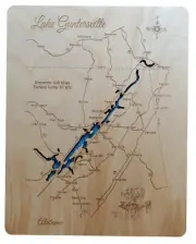 Lake Guntersville, AL - Laser Cut Wood Map | Wall Art | Made to Order