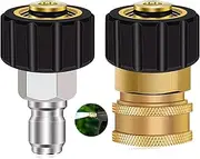 Pressure Washer Set Quick Connector - M22 14mm Swivel to Metric Fitting M22-14 + 3/8 Inch Plug Connecting Parts Disconnect Male Connect Kit,5000 PSI
