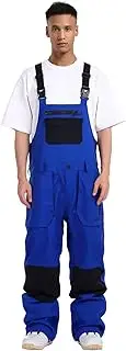 [BSASB] Men's Ski Pants Snow Bib Overalls Snowboard Waterproof Windproof Insulated Adjustable Strap Winter Warm