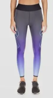 $188 Ultracor Women's Black Wave High Rise Flat Front Legging Pants Size XL