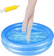 Inflatable Foot Bath, 23.6x23.6x6.3 Round Portable Foot Soaking Bath Basin for Pool Entry Ladder, Home Spa, and Above Ground Pool Accessories, Easy to Use and Clean