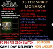 ✅ PC PS4 PS5 XBOX SWITCH ✅ 35 FCR Spirit Monarch Diablo 2 Resurrected D2R ITEMS