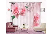 3D Bead Curtain And Roses 144 Curtains Drapes