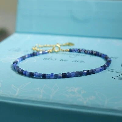 Natural Blue Sodalite Stone Dainty Bracelet Crystal Healing Bracelet Wholesale