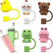 Straw Cover, 5 Pcs Reusable Straw Topper, 0.4Inch Dust-Proof Straw Topper for Stanley Cup