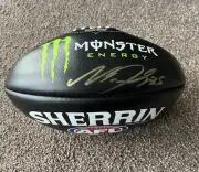 Sherrin Monster Energy AFL Football Black Leather S 5 – Signed by Nick Daicos