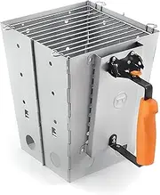 Outset 76356 Collapsible Camping Grill and Chimney Starter, Metallic