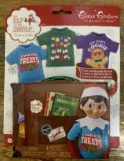 Elf on the Shelf 3 T-Shirts & Suitcase Keepsake Claus Couture 4pc NIP