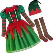 [Frediuo] Elf Christmas Costume Cosplay Decorative Clothes Set for Masquerade Xmas Party
