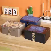 Retro Pattern Container Lightweight Box Style Box with Lock Key for Jewelry
