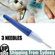 Needle Felting Handle Holder With 3Needles Wool Embroidery Craft Sewing DIY Tool