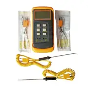 Dual Channel K-Type Digital Thermocouple Thermometer 6802 II, 4x Probe BGA,HVAC