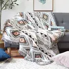 Bohemian Bed Throw Aztec Couch Blanket Oversize Sofa Cover Lounge Rug W/ Tassels