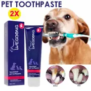 2X Teeth Care Bad Breath Tartar Stains Whitening Cat Dog Toothpaste Oral Clean
