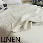 100% Pure Linen Bed Sheet Cover Bedsheet French Flax Organic Natural Plain White