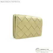 Bottega Veneta Intrecciato Tiny Tri-Fold Wallet 667036 Porridge