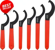 6Pc Coilover Spanner Wrench Set C-Shape Hook Tools for Suspension Adjustment