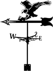 Weather Vane Metal Weathervane with Coating Practical Wind Vane Outdoor Roof Garden Decor Yard Wind Direction Indicator,Weathervane