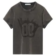 [Alexander Wang] 00 Graphic Ringer Tee In Cotton