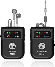 JCANOL M5S Wireless in Ear Monitor System, 2.4G Stereo Wireless IEM System with Beltpack Transmitter Receiver 164ft Receiving Distance Auto-Pairing for Studio, Band, Live Performance