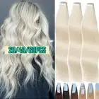 Invisible Tape in On 100% Remy Human Hair Extensions Skin Weft Thick BLONDE 150G