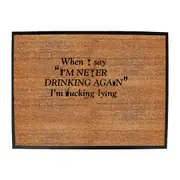 Alcohol When Say Im Never Drinking Again - Funny Novelty Doormat Man Cave Floor mat