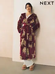 Burgundy Red Hamish Dressing Gown (F17736) | $64