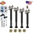 4 Heavy-Duty Adjustable Bed Support Legs with Wider Base: 10-16in for Stability