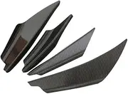 Car Front Bumper Spoiler Universal 4Pcs Auto Front Bumper Body Lip Canards Splitter Trim Kits Car Front Bumpers Spoilers Set Scratch Strip(Fiber)