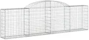 Arched Gabion Baskets 5 pcs - Galvanised Iron Garden Planters for Outdoor Landscaping, Sturdy & Weather-Resistant Pots for Plants, Decorative Fencing Solution