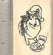 Christmas Sheltie dog rubber stamp H8704 WM Shetland