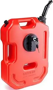 Jerry Cans 5.3Gal / 20L Portable Jerry Gas Can with Flexible Spout System, Rustproof ＆ Heat-resistant Steel Fuel Tank Fuel Can(Red - 2.6 Gal 10L)