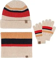 [Generic] Scarf Gloves Hat Set for Teen Girls Knitted Toddler Cap Touchscreen Mitten Neck Warmer for Boys Girls 5 14 Years Scarf Gloves Hat Set