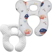 ZHOMA Baby Travel Pillow, Upgrade U-Shape Infant Pillow for Car Seat Pushchair and Stroller, Soft Comfortable Sleep Cushion for Kids Newborn and Toddler -Starfish White