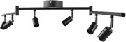 6 Way Ceiling Spotlight GU10 Base Socket, Track Lighting Kit Rotatable Lamp Head, can be Tilted 90°, Adjustable Lighting Angle, for Showrooms, Exhibition Halls, Museums, Cafes,