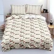 Easter Theme Cartoon Down Quilt Cover,Happy Easter Duvet Cover Queen,Cute Rabbit Bedding Set 2 Pillowcases,Easter Bunny and Eggs 3-Piece Set with Zipper Closure,Easter Day Gifts for Kids (H,Queen)